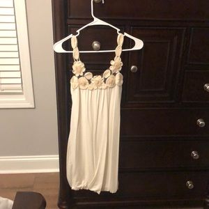 Cream balloon bottom sundress